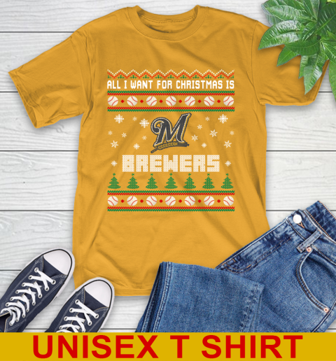 MLB All I Want For Christmas Is Milwaukee Brewers Baseball Sports 2