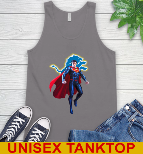 NFL Superman DC Sports Football Detroit Lions Tank Top - Image 8