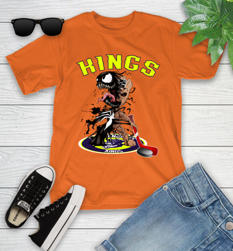 NHL Los Angeles Kings Hockey Venom Groot Guardians Of The Galaxy Youth T-Shirt 7