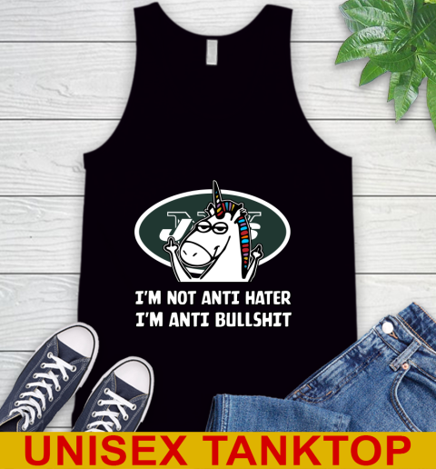 New York Jets NFL Football Unicorn I'm Not Anti Hater I'm Anti Bullshit Tank Top 2