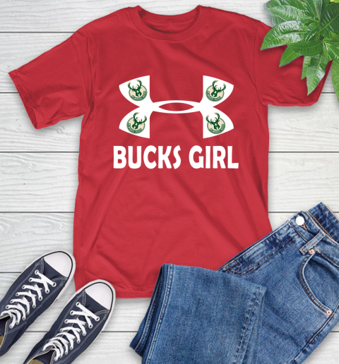 NBA Milwaukee Bucks Girl Under Armour Basketball Sports T-Shirt 11