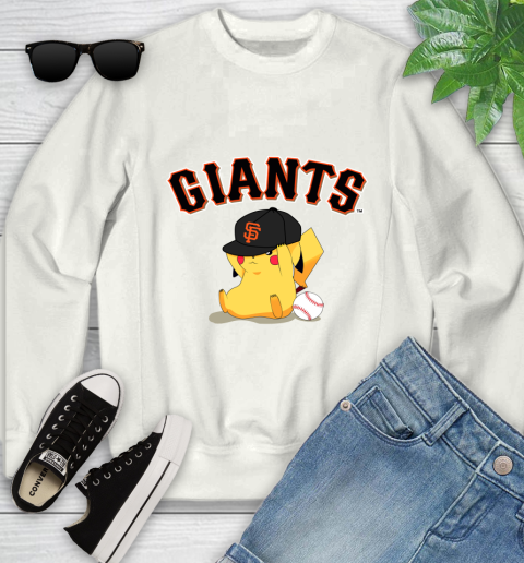 MLB Pikachu Baseball Sports San Francisco Giants Youth Sweatshirt