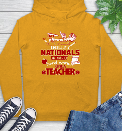 Washington Nationals MLB I'm A Difference Making Student Caring Baseball Loving Kinda Teacher Hoodie 2