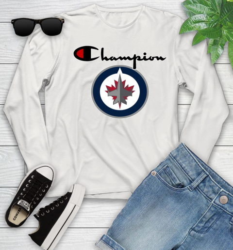 NHL Hockey Winnipeg Jets Champion Shirt Youth Long Sleeve 10