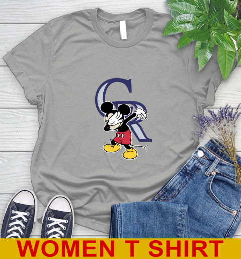 Colorado Rockies MLB Baseball Dabbing Mickey Disney Sports Women's T-Shirt 11
