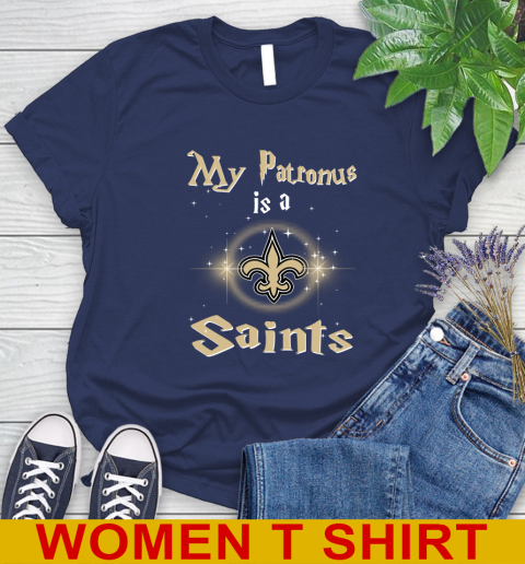 NFL Football Harry Potter My Patronus Is A New Orleans Saints Women's T-Shirt 12