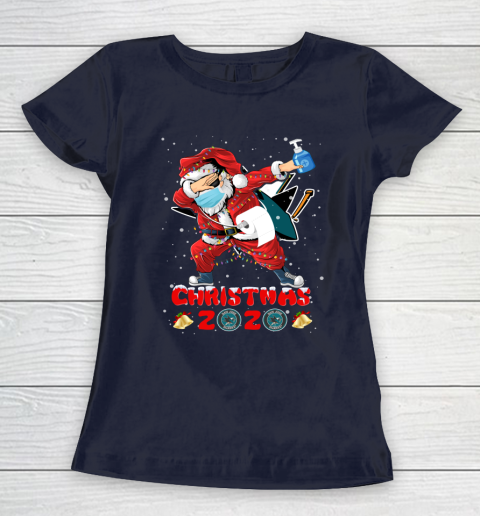 San Jose Sharks Funny Santa Claus Dabbing Christmas 2020 NHL Women's T-Shirt 2