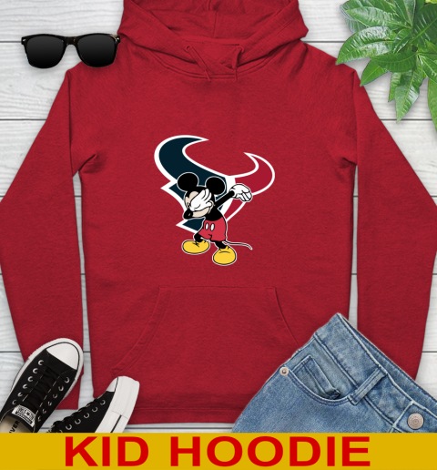 Houston Texans NFL Football Dabbing Mickey Disney Sports Youth Hoodie 11