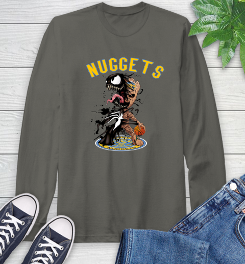 NBA Denver Nuggets Basketball Venom Groot Guardians Of The Galaxy Long Sleeve T-Shirt 8