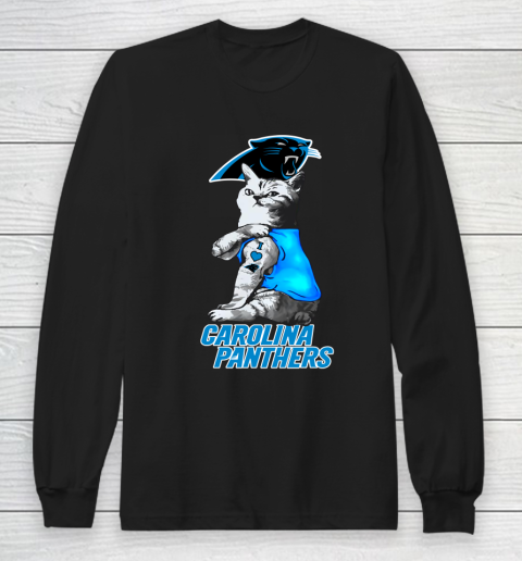 NFL Football My Cat Loves Carolina Panthers Long Sleeve T-Shirt
