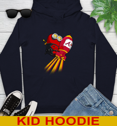 MLB Baseball Atlanta Braves Deadpool Minion Marvel Shirt Youth Hoodie 3