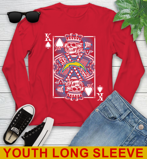 Los Angeles Chargers NFL Football The King Of Spades Death Cards Shirt Youth Long Sleeve 11