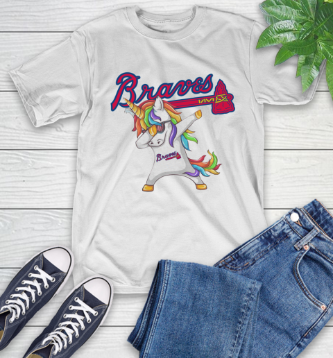 Atlanta Braves MLB Baseball Funny Unicorn Dabbing Sports T-Shirt 13