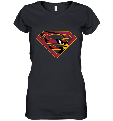 We Are Undefeatable The Arizona Cardinals x Superman NFL Women's V-Neck T-Shirt