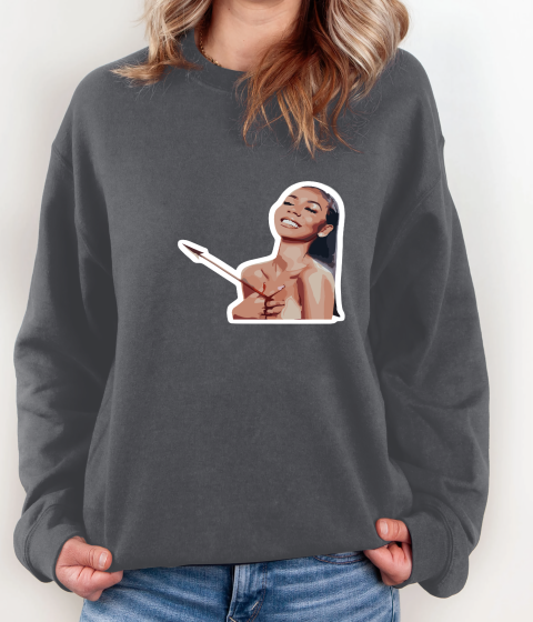 vyws mariah the scientist graphic sweatshirt 35 front dark heather