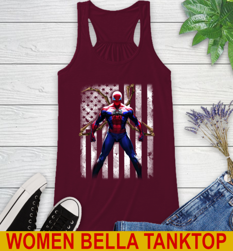 NHL Hockey Colorado Avalanche Spider Man Avengers Marvel American Flag Shirt Racerback Tank 3 NHL Hockey Colorado Avalanche Spider Man Avengers Marvel American Flag Shirt Racerback Tank - Image 3