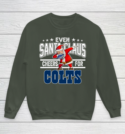 Indianapolis Colts Even Santa Claus Cheers For Christmas NFL Youth Sweatshirt 8