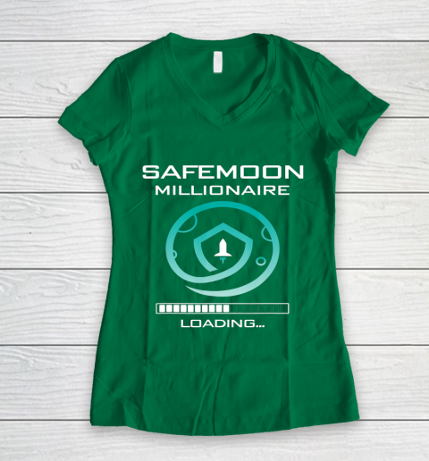 Funny Safemoon Millionaire Crypto Women's V-Neck T-Shirt 3
