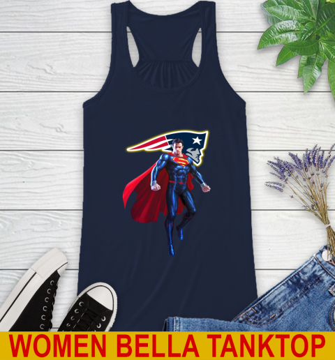 NFL Superman DC Sports Football New England Patriots Racerback Tank 11