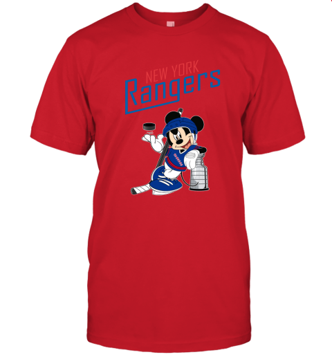 Mickey New York Rangers With The Stanley Cup Hockey NHL Unisex Jersey Tee