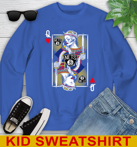 NBA Basketball Brooklyn Nets The Queen Of Hearts Card Shirt Youth Sweatshirt 6