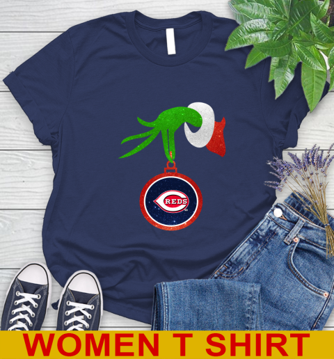 Cincinnati Reds Grinch Merry Christmas MLB Baseball Women's T-Shirt 12