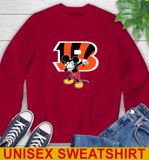 Cincinnati Bengals NFL Football Dabbing Mickey Disney Sports Sweatshirt 7
