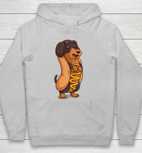 Wiener Dog Hotdog Bun Dachshund Funny Foodie Gift Hot Dog Hoodie 4
