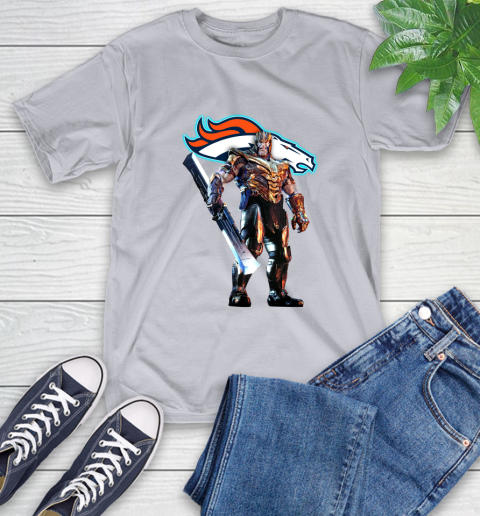NFL Thanos Gauntlet Avengers Endgame Football Denver Broncos T-Shirt 6