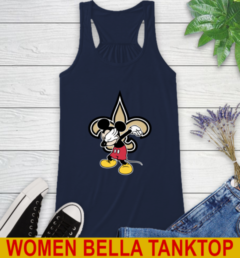 New Orleans Saints NFL Football Dabbing Mickey Disney Sports Racerback Tank 11