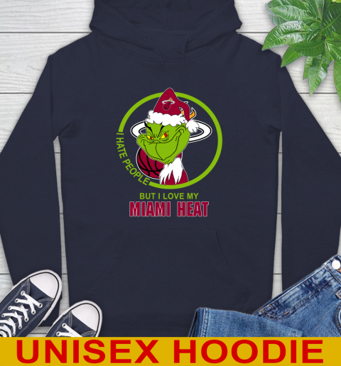 Miami Heat NBA Christmas Grinch I Hate People But I Love My Favorite Basketball Team Hoodie 4