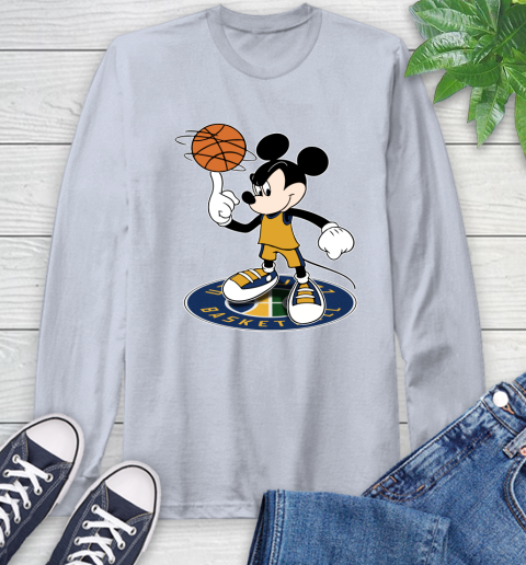 NBA Basketball Utah Jazz Cheerful Mickey Disney Shirt Long Sleeve T-Shirt 6