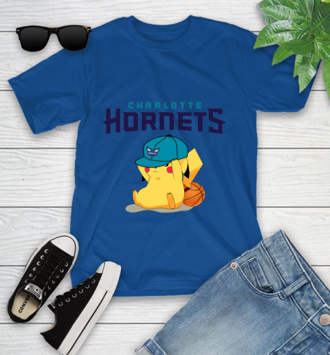 NBA Pikachu Basketball Sports Charlotte Hornets Youth T-Shirt 9