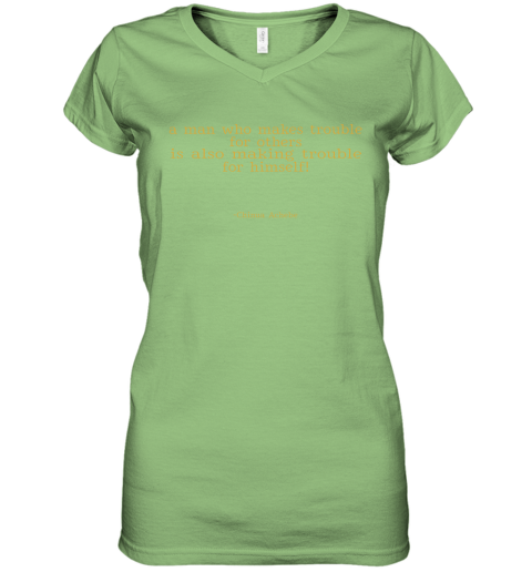 w4o2 a man who makes trouble quotes chinua achebe things fall apart shirts women v neck t shirt 39 front lime