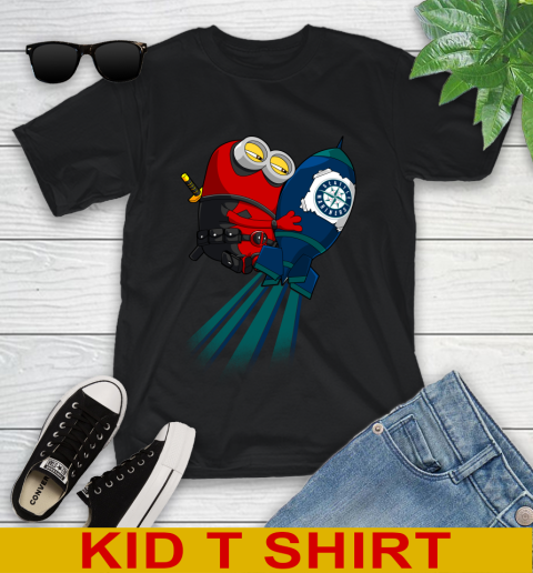 MLB Baseball Seattle Mariners Deadpool Minion Marvel Shirt Youth T-Shirt