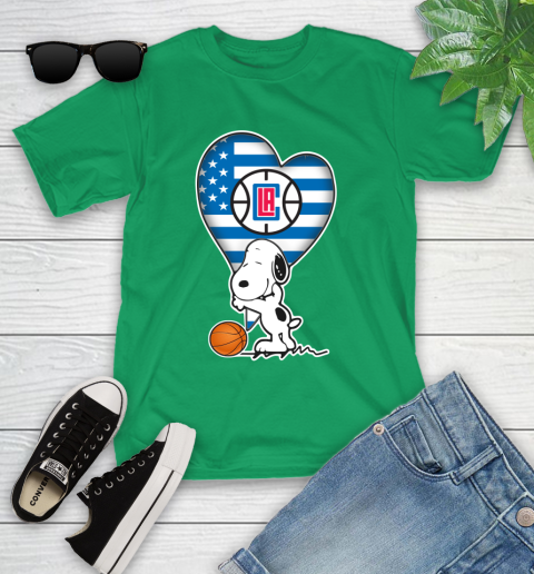 LA Clippers NBA Basketball The Peanuts Movie Adorable Snoopy Youth T-Shirt 6