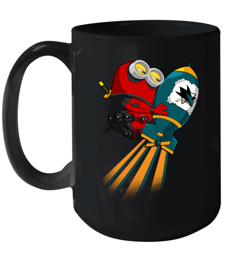 NHL Hockey San Jose Sharks Deadpool Minion Marvel Shirt Ceramic Mug 15oz