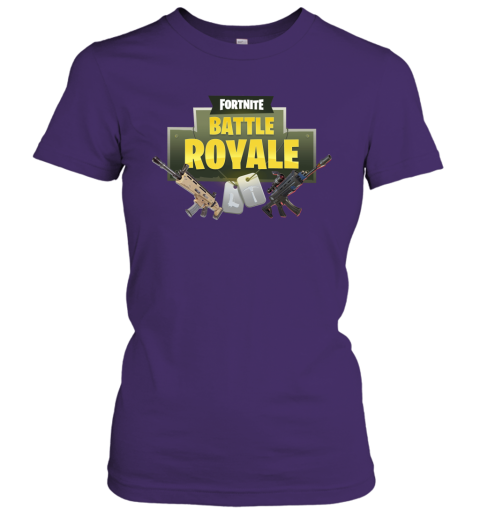 p2vm fortnite battle royale logo with assault rifle shirts ladies t shirt 20 front purple
