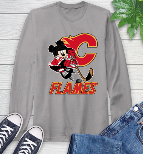 NHL Calgary Flames Mickey Mouse Disney Hockey T Shirt Long Sleeve T-Shirt 6