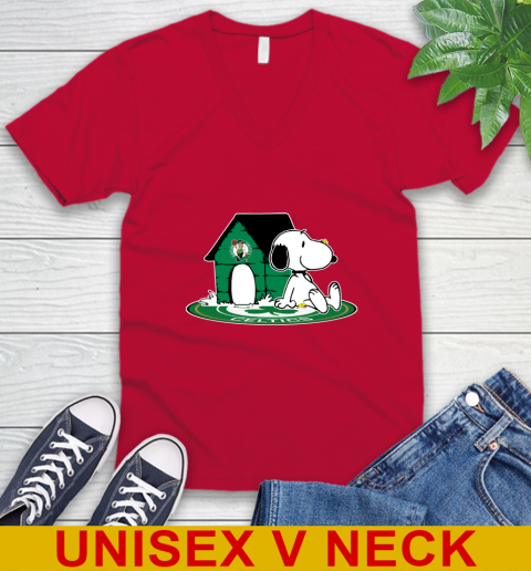 NBA Basketball Boston Celtics Snoopy The Peanuts Movie Shirt V-Neck T-Shirt 7