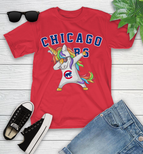 Chicago Cubs MLB Baseball Funny Unicorn Dabbing Sports Youth T-Shirt 10
