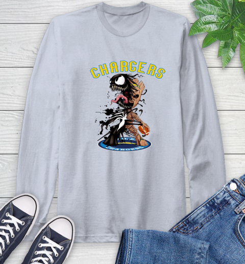 NFL San Diego Chargers Football Venom Groot Guardians Of The Galaxy Long Sleeve T-Shirt 6