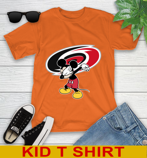 Carolina Hurricanes NHL Hockey Dabbing Mickey Disney Sports Youth T-Shirt 7