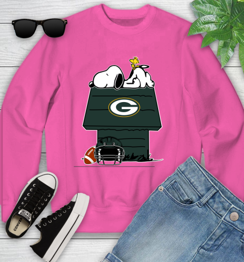 Green Bay Packers NFL Football Snoopy Woodstock The Peanuts Movie Youth Sweatshirt 7