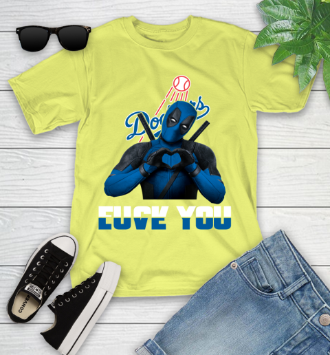 MLB Los Angeles Dodgers Deadpool Love You Fuck You Baseball Sports Youth T-Shirt 10