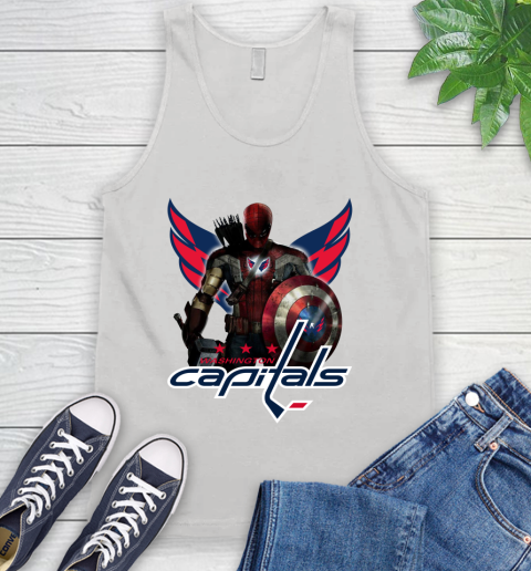 NHL Captain America Thor Spider Man Hawkeye Avengers Endgame Hockey Washington Capitals Tank Top