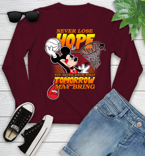 Chicago Bulls NBA Basketball Mickey Disney Never Lose Hope Youth Long Sleeve 6