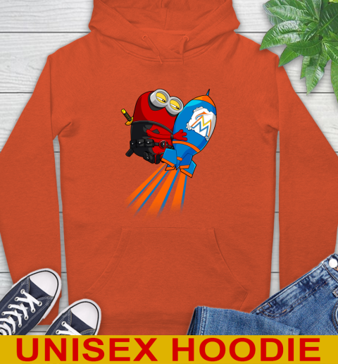 MLB Baseball Miami Marlins Deadpool Minion Marvel Shirt Hoodie 4