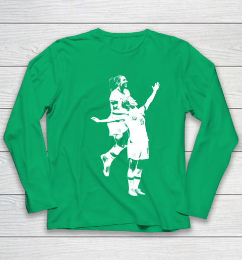 Megan Rapinoe and Alex Morgan Victory Pose  The White Stencil Youth Long Sleeve 4