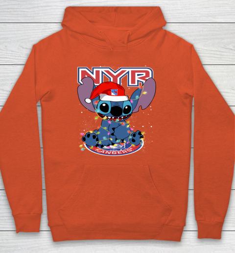 New York Rangers NHL Hockey noel stitch Christmas Hoodie 3
